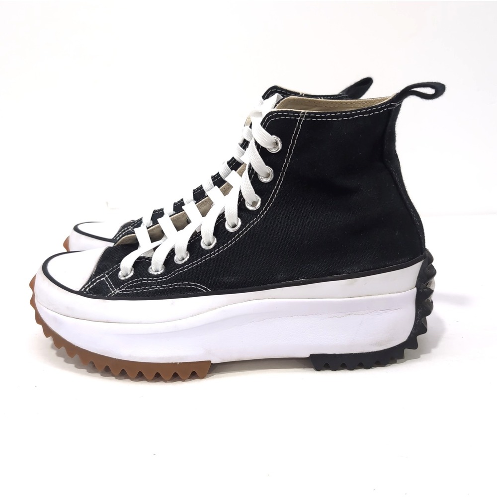 Converse Run Star Hike High Top Platform Sneakers Womens 8.5 Mens 7 Black White - Picture 4 of 16